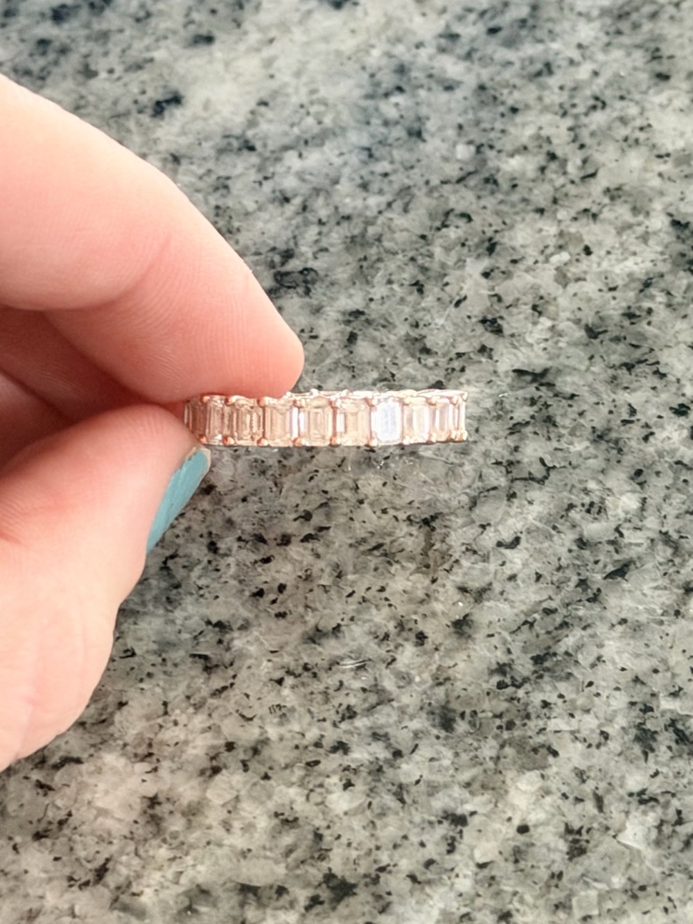 4ct lab Diamond Rose Gold Eternity Baguette-Cut Women's Ring size 6.5